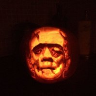 Frankenstein pumpkin carving