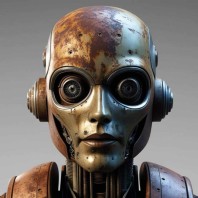 Image shows a rusty android head symbolising why AI has not replaced a professional CV service